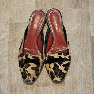 Leopard Fur Mules